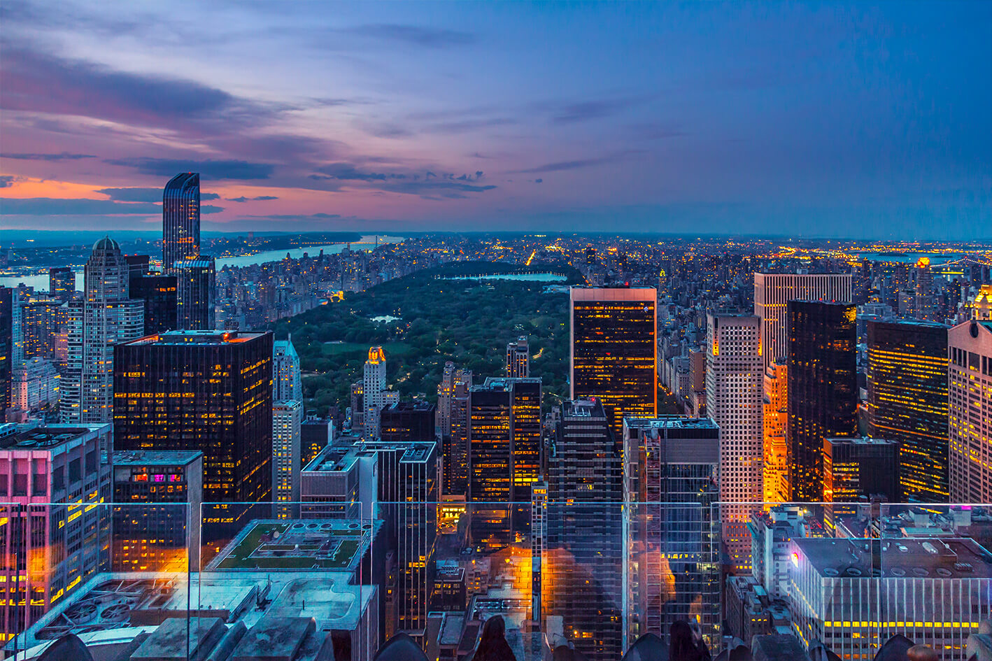 Central park view at night